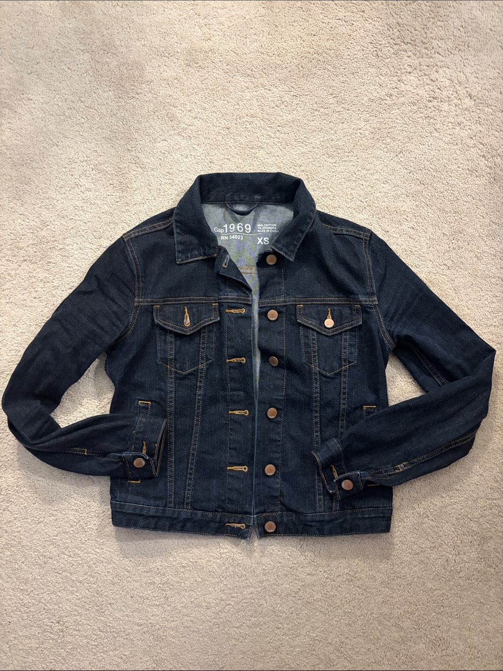 GAP Dark Blue Denim Jacket with Copper Buttons